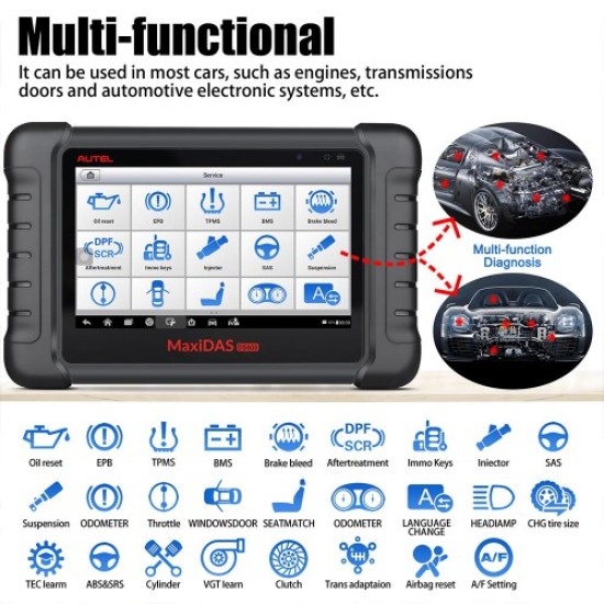  Original Autel MaxiDAS DS808K Tablet Diagnostic Tool Full Set Support Injector Coding & Key Coding