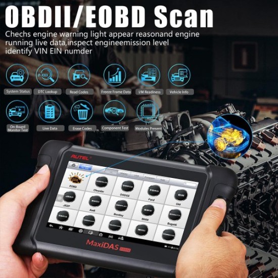  Original Autel MaxiDAS DS808K Tablet Diagnostic Tool Full Set Support Injector Coding & Key Coding