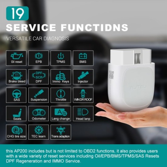 Autel MaxiAP AP200 Bluetooth OBD2 Code Reader with Full System Diagnoses AutoVIN TPMS IMMO Service for DIYers Simplified Edition of MK808 Autel MaxiAP AP200 Bluetooth OBD2 Code Reader with Full System Diagnoses AutoVIN TPMS IMMO Service for DIYers Simplified Edition of MK808