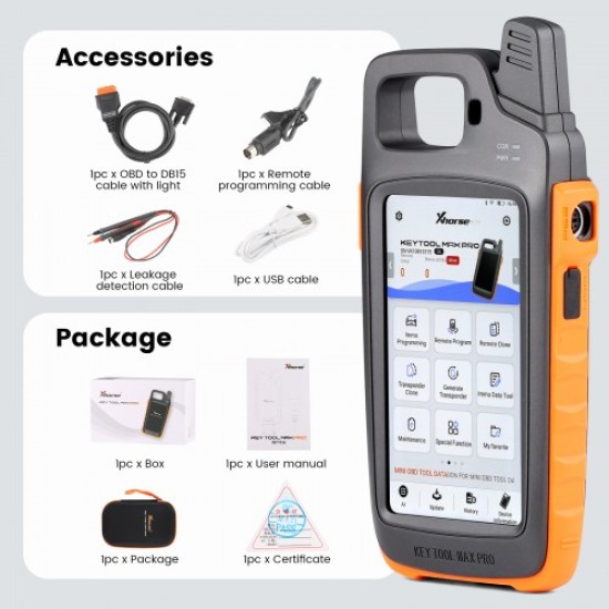 2023 Newest Xhorse VVDI Key Tool Max Pro With MINI OBD Tool Function Support CAN FD/ Voltage and Leakage Current