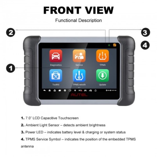 Autel MaxiPRO MP808TS MP808Z-TS Automotive Diagnostic Scanner with TPMS Service Function and Wireless Bluetooth