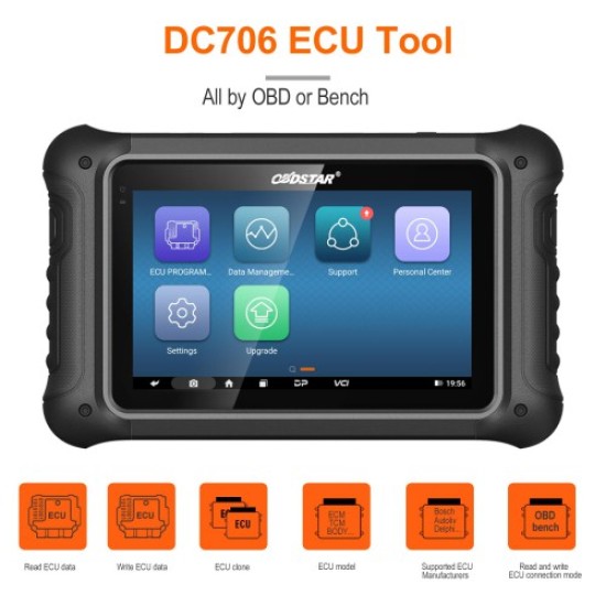 OBDSTAR DC706 ECU Tool Full Version Plus P003 Adapter and ECU Bench Cables for Reading BOSCH ECU Data CS PINCODE ECU Clone/ All by OBD or Bench